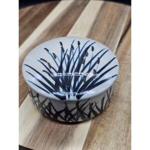 Vintage Takahashi‎ Pottery Cattails Trinket Box Dish Blue Grass Hand Painted